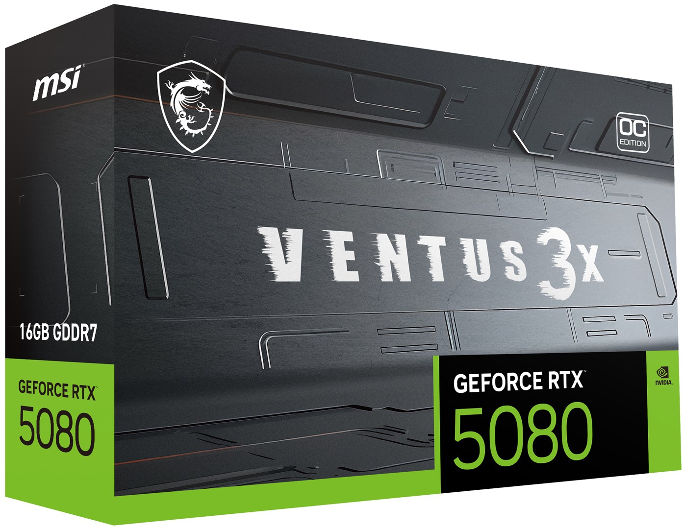 Kartelë grafike MSI VENTUS GeForce RTX5080 16G 3X OC NVIDIA GeForce RTX 5080 16 GB GDDR7
