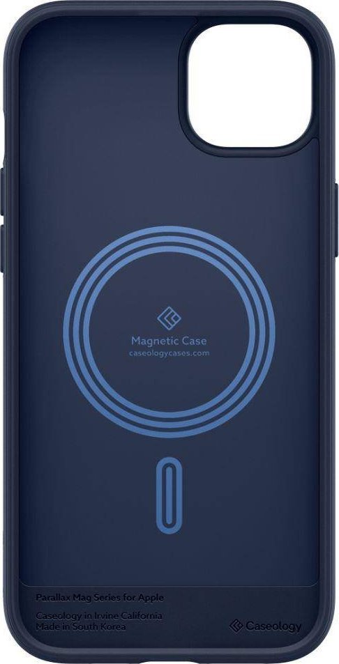 Mbulesë telefoni Spigen Caseology Parallax MAG për iPhone 14 Plus 6.7", MagSafe, blu navy
