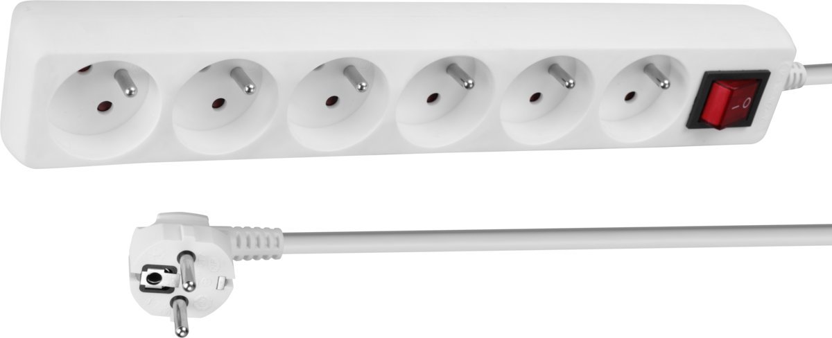 Zgjatues energjie Lindy 73126, 6 porta AC, 3680W, i bardhë