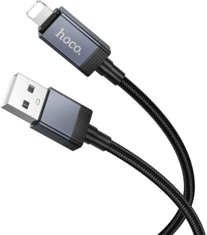 Kabllo USB Hoco X118, USB A në Lightning, 1m, me ekran, e zezë