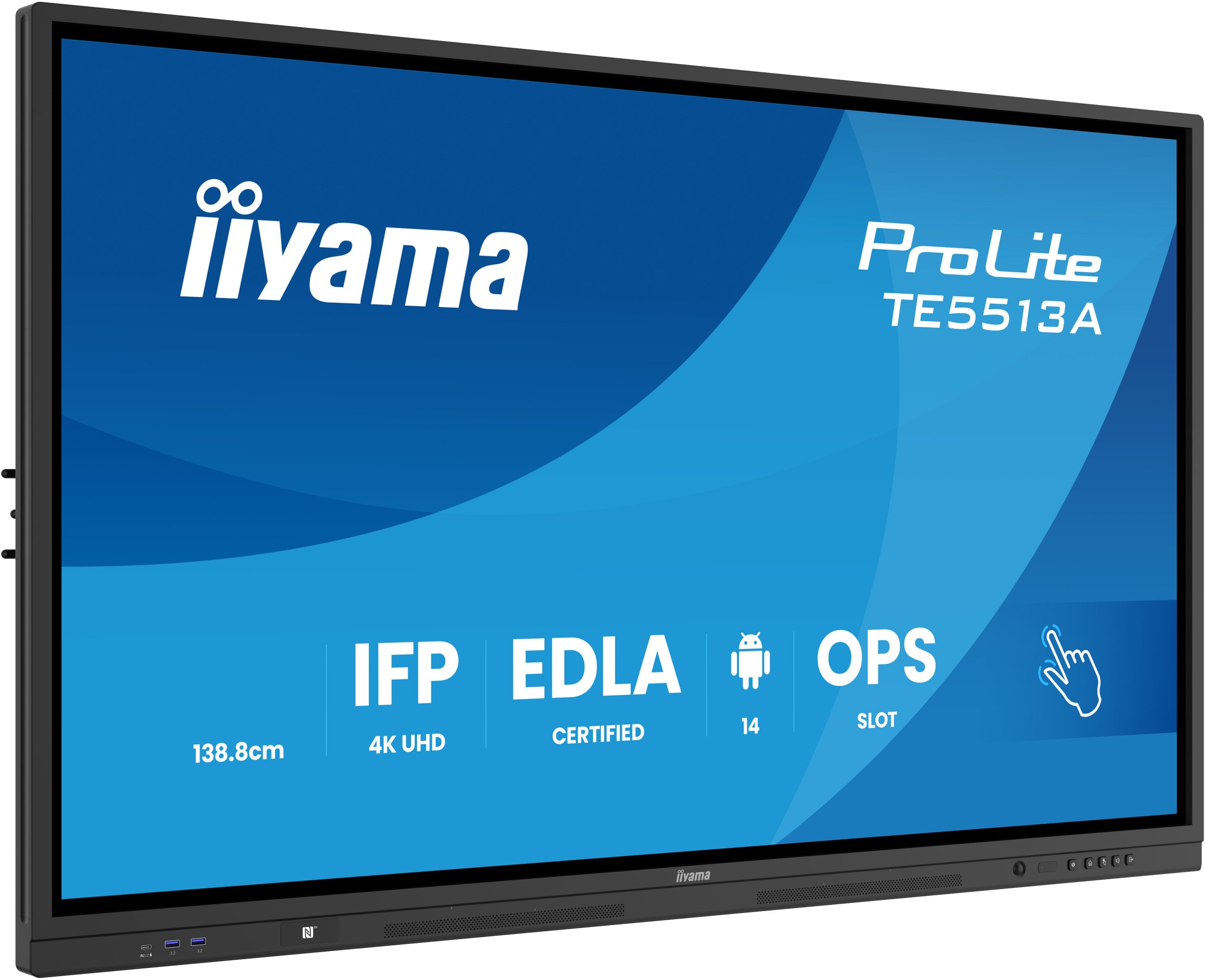 Panel interaktiv Iiyama TE5513A-B1AG, 55", 4K Ultra HD, i zi