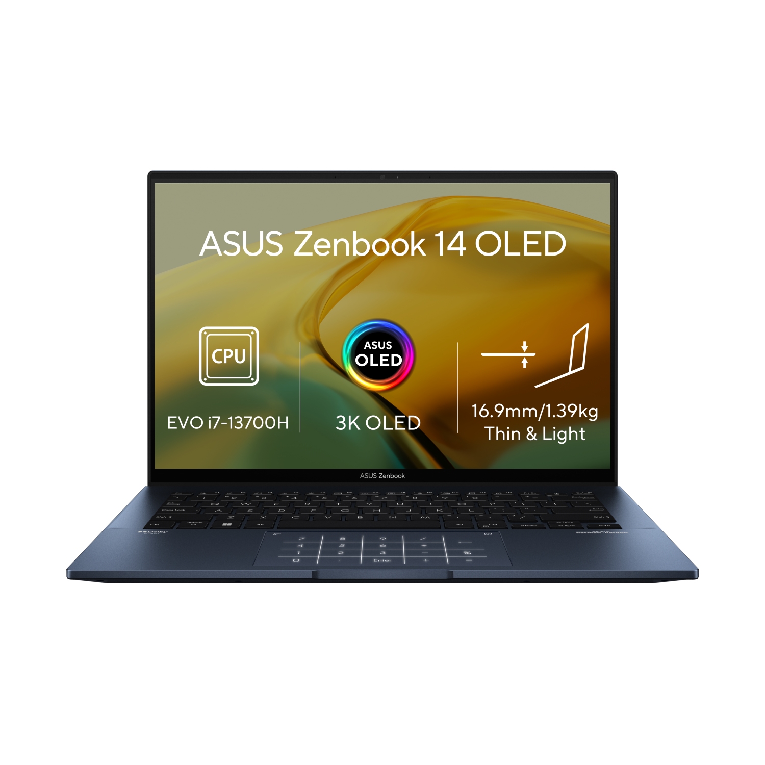 Laptop ASUS Zenbook 14 OLED UX3402VA, 14\", FHD+, Intel i7-13700H, 16GB RAM, 1TB SSD, Intel Iris Xe Graphics, сина боја