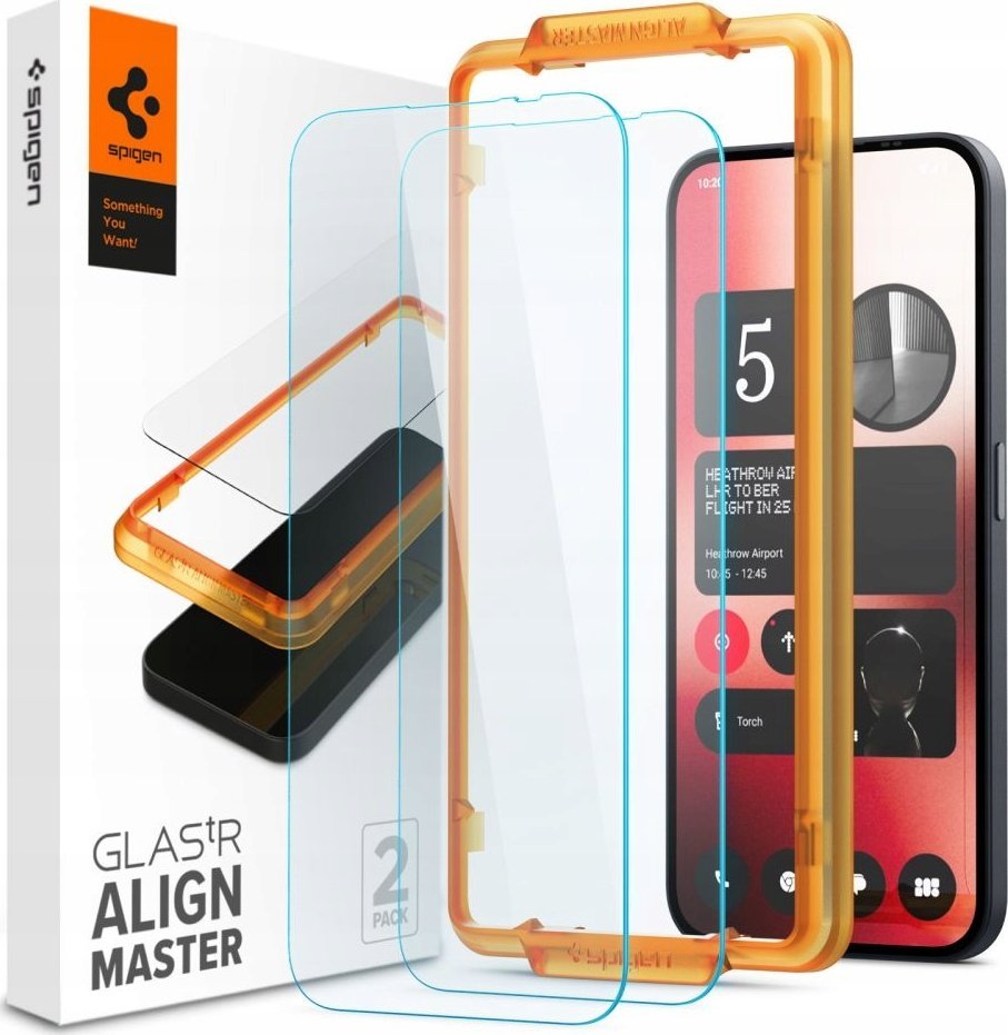 Xham mbrojtës Spigen AlignMaster Glas.TR për Nothing Phone 2a, 2 copë, transparent