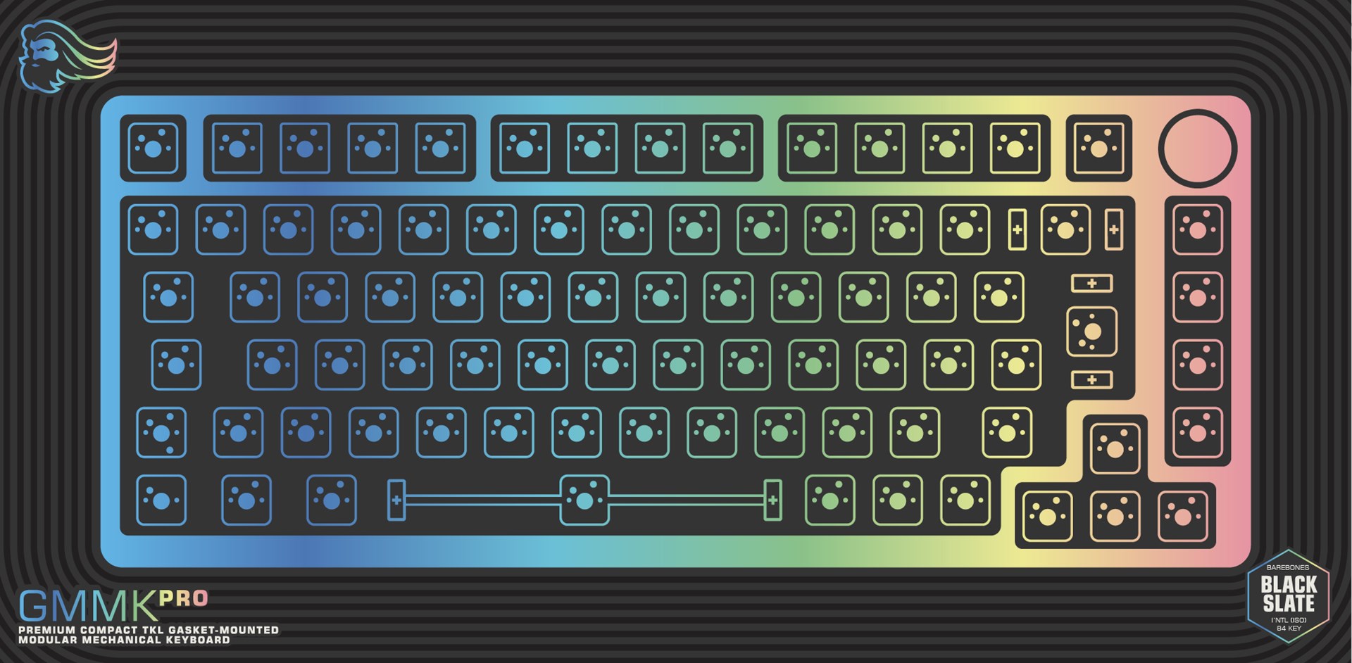 Tastierë Glorious GMMK Pro 75%, Barebone, ISO Layout, e zezë