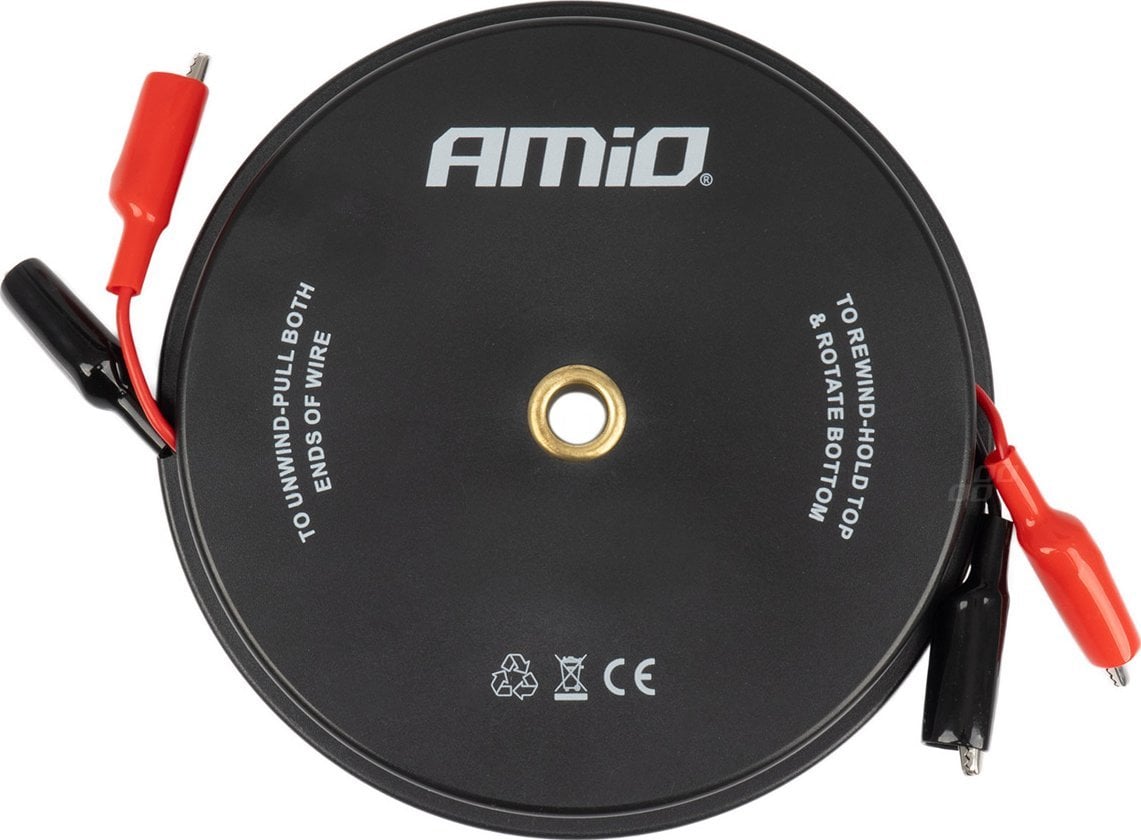 Мерни кабли со крокодил-клеми AMIO 04275, 2x9m, со механизам за извлекување