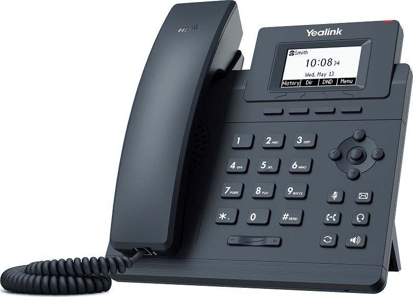 Telefon IP Yealink SIP-T30, ekran 132x64 LCD, 1 linjë VoIP, i zi
