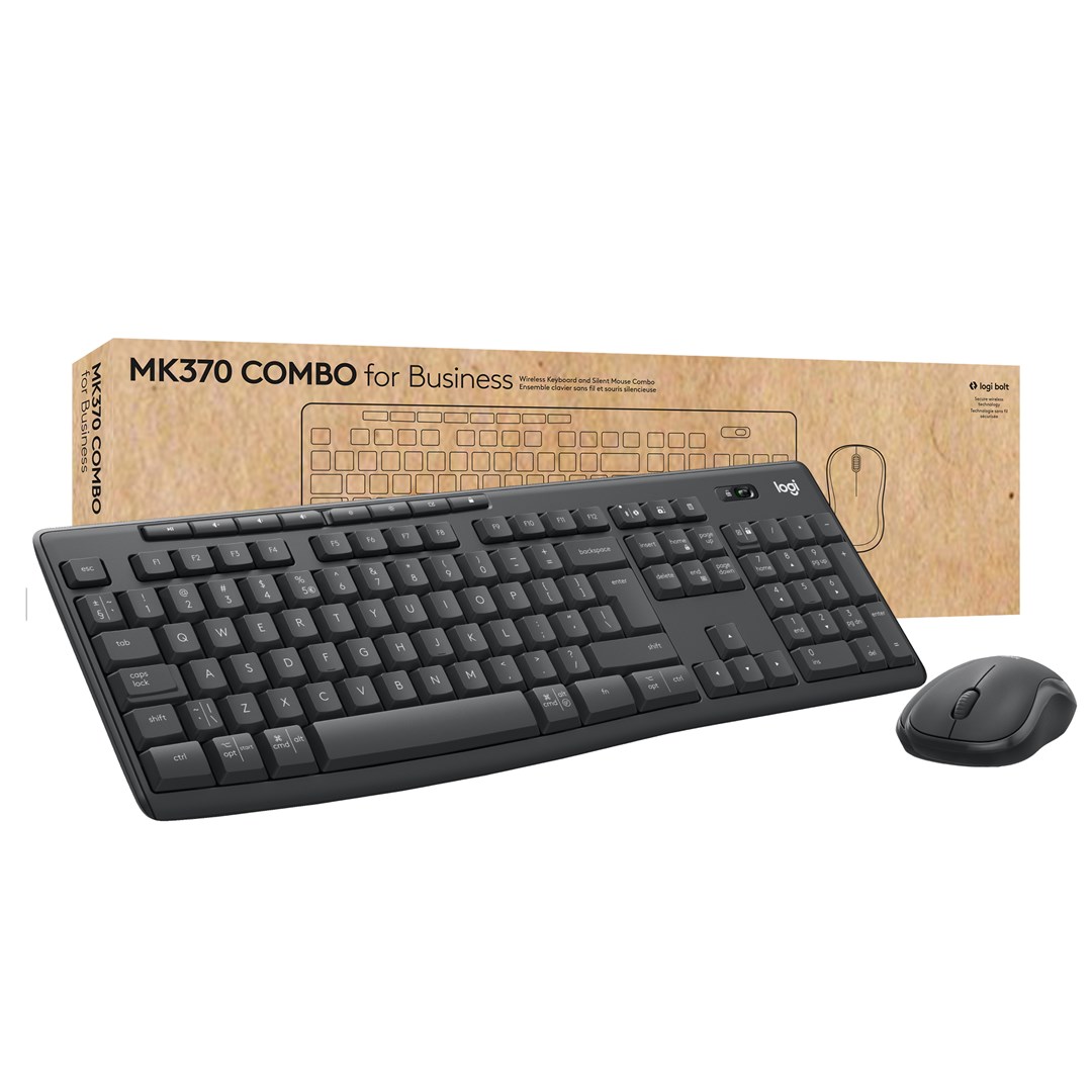Set tastierë dhe maus Logitech MK370, wireless, i zi