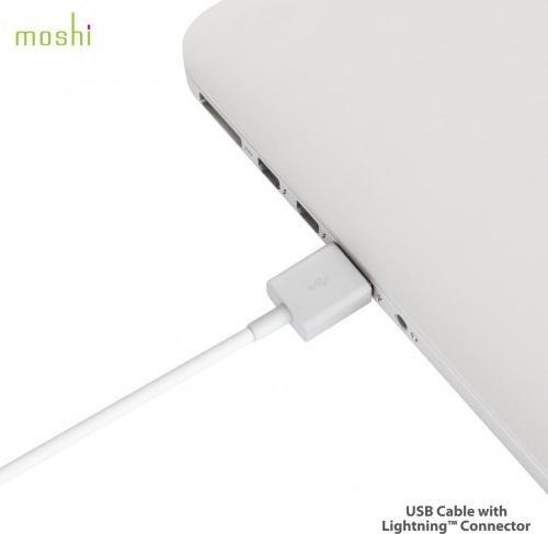 Kabllo USB Moshi USB A në Lightning, 1 m, e bardhë