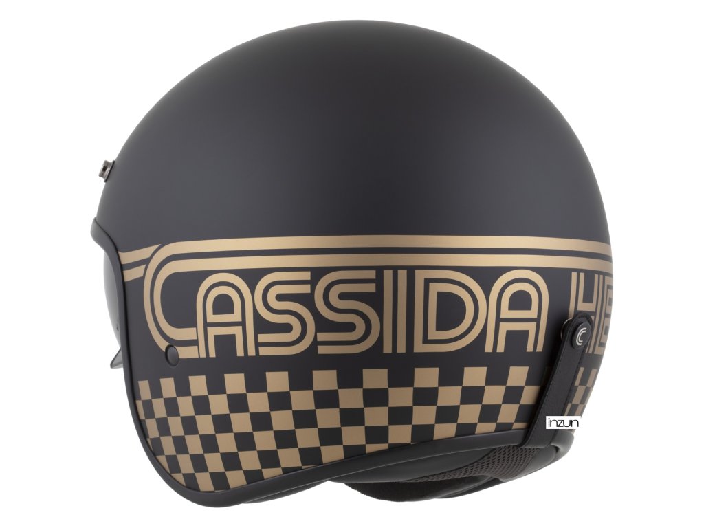 Helmë moto CASSIDA Oxygen 2.0 Rondo, e hapur, diellzë e integruar, e zezë matt ari