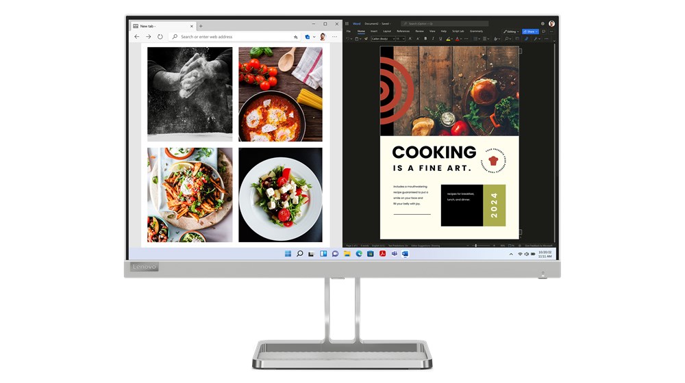 Monitor Lenovo L24m-40, 23.8", 1920 x 1080, Full HD, 100 Hz, i hirtë