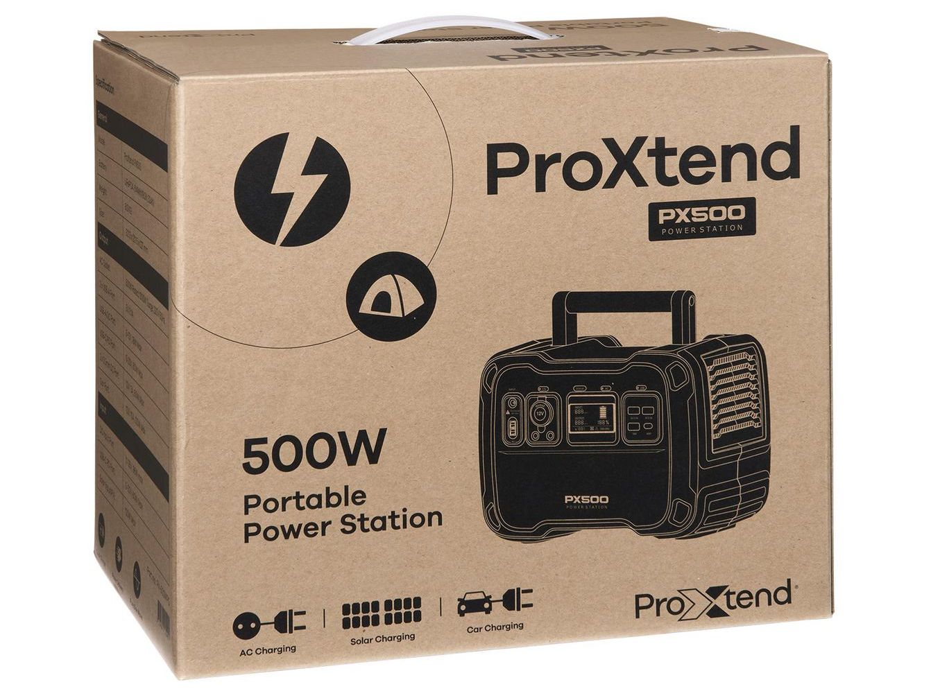 Stacion portativ energjie ProXtend PX-500WPS, 500W, 614Wh, i zi