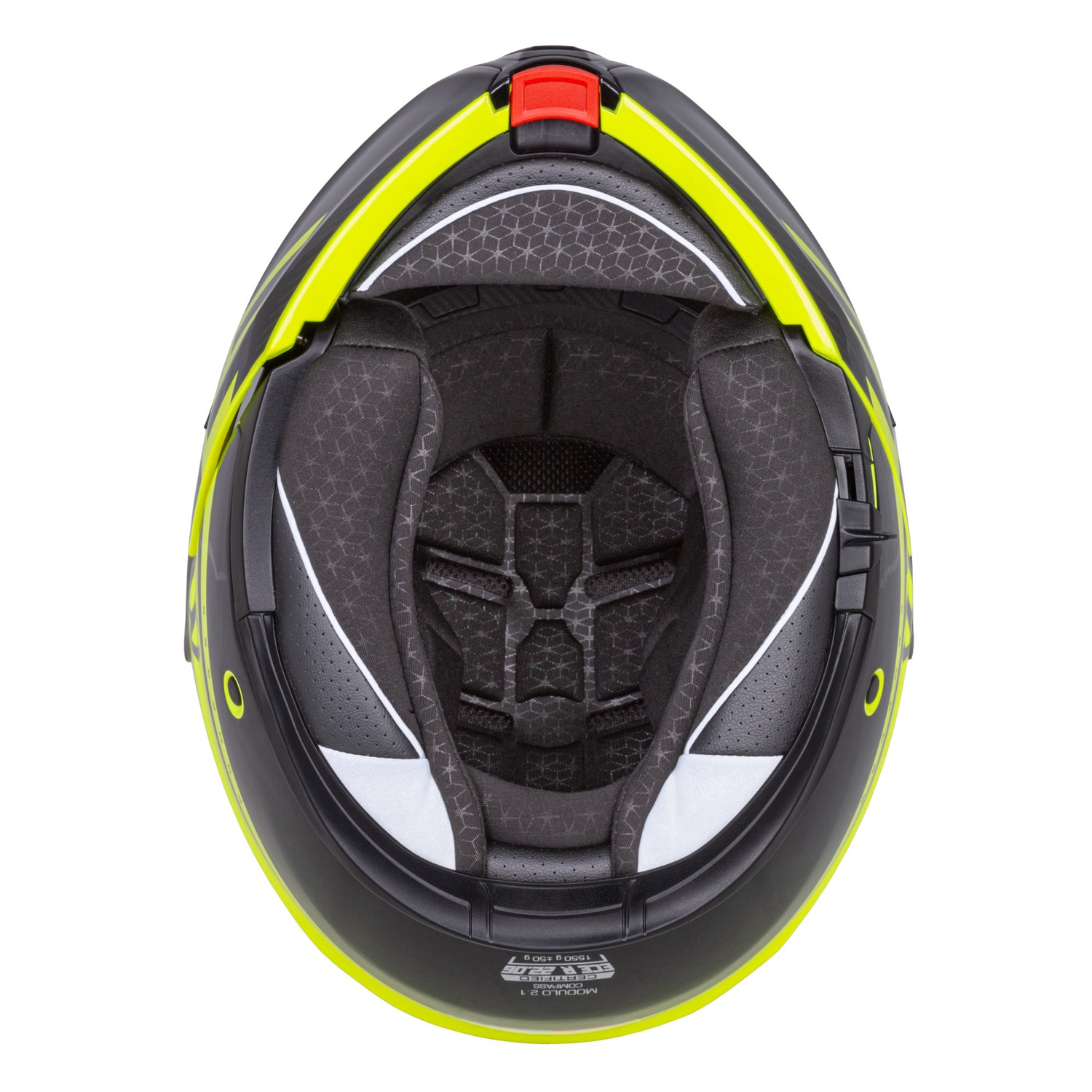 Helmetë moto Cassida Modulo 2.1 Compass, flip up, Pinlock ready, e verdhë fluo e zezë