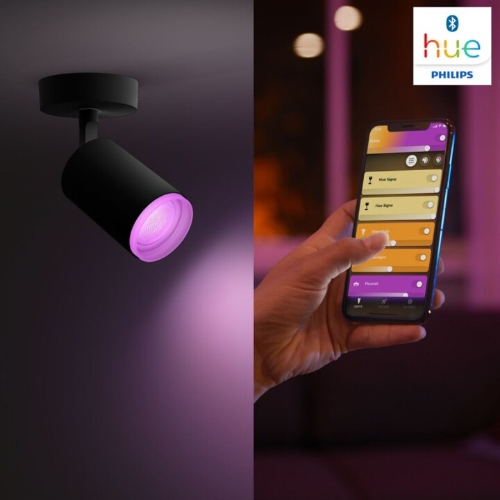 Dritë Philips Hue Fugato GU10, 2x5.7W, e zezë