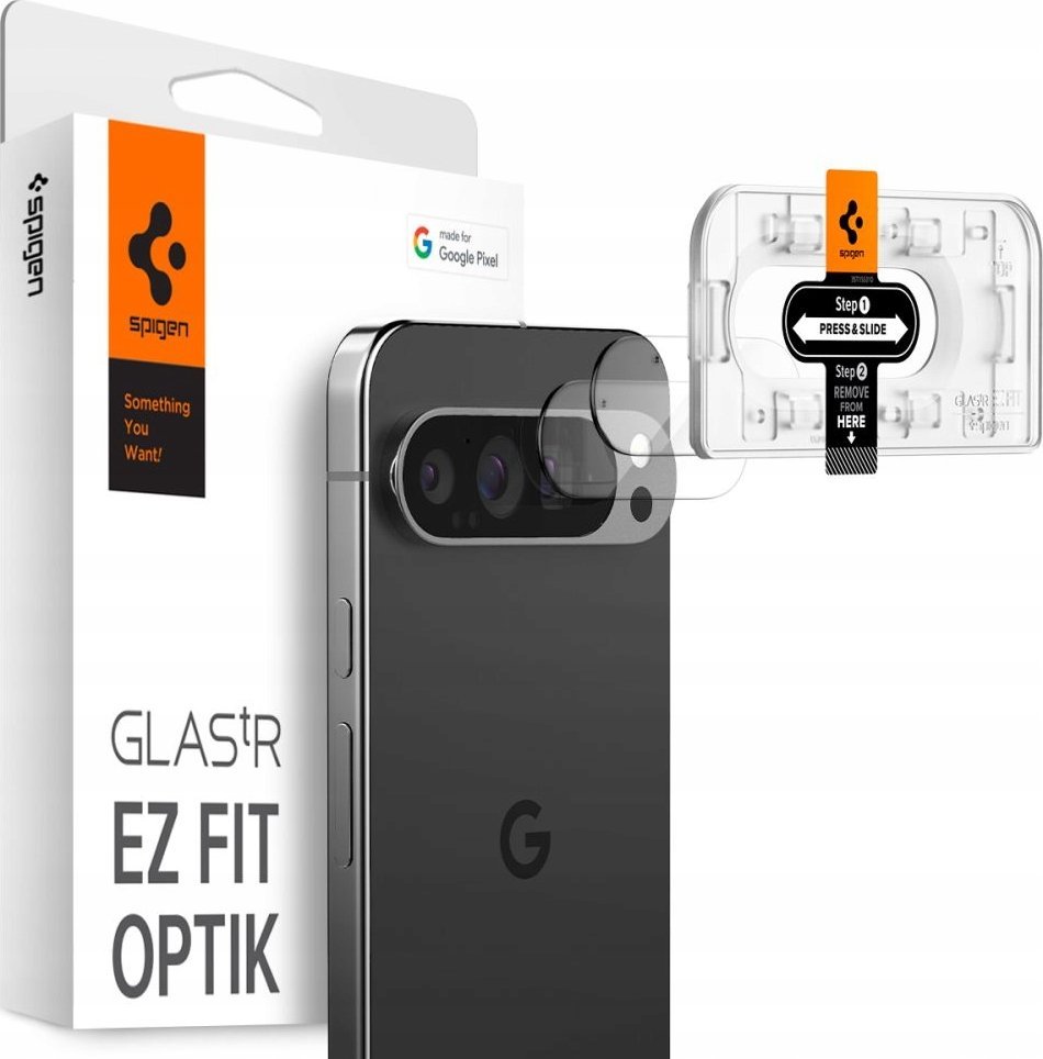 Mbrojtës kamere Spigen GlasTR EZ Fit Optik për Google Pixel 9 Pro, xham i kthjellët, 2 copë, transparent