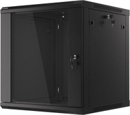 Kabinet muri 19" Lanberg WF01-6612-10B, 12U, kapacitet 60 kg, i zi