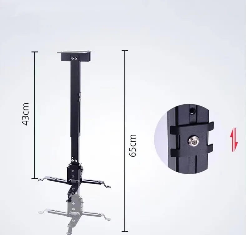 Универзален држач за проектор, монтажа на таван и ѕид, до 25 kg, црн