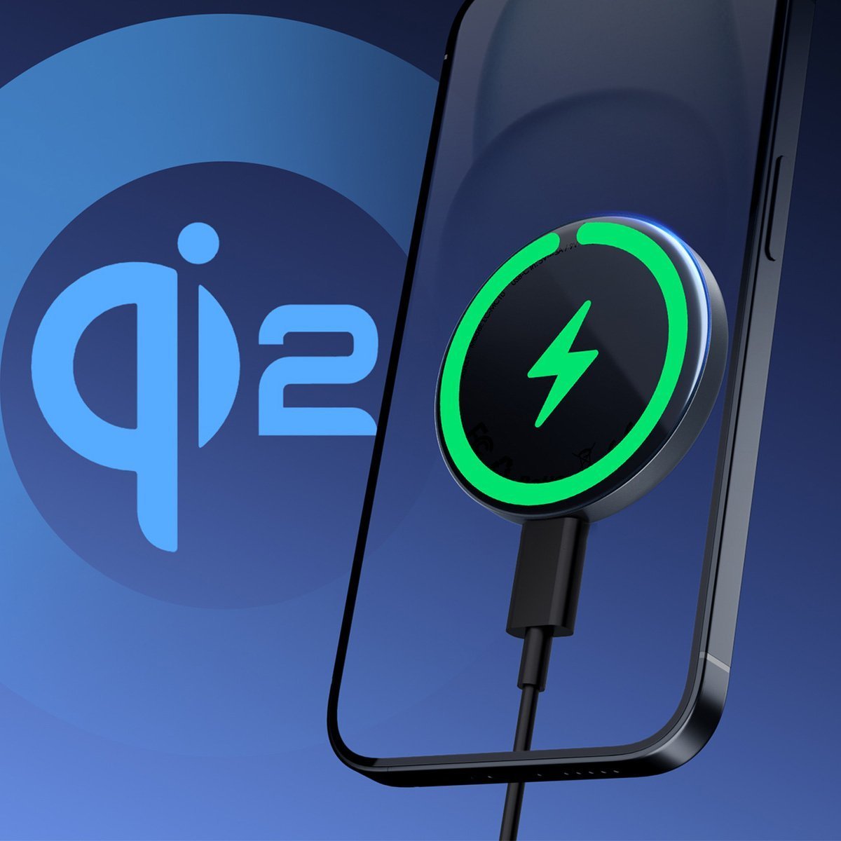 Безжичен полнач Aukey LC-MC10 MagLink Aura, 15W, USB-C, црн