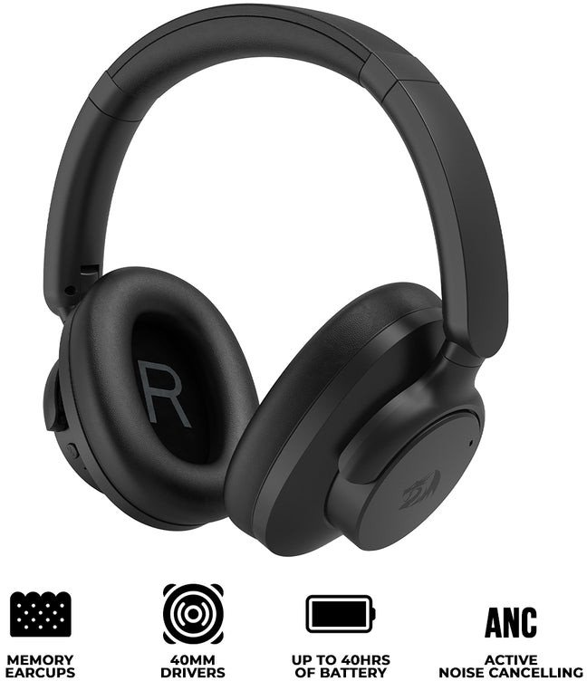 Kufje gaming Redragon H610 Vibecore 600X, ANC, 40 orë, me dhe pa tela, të zeza