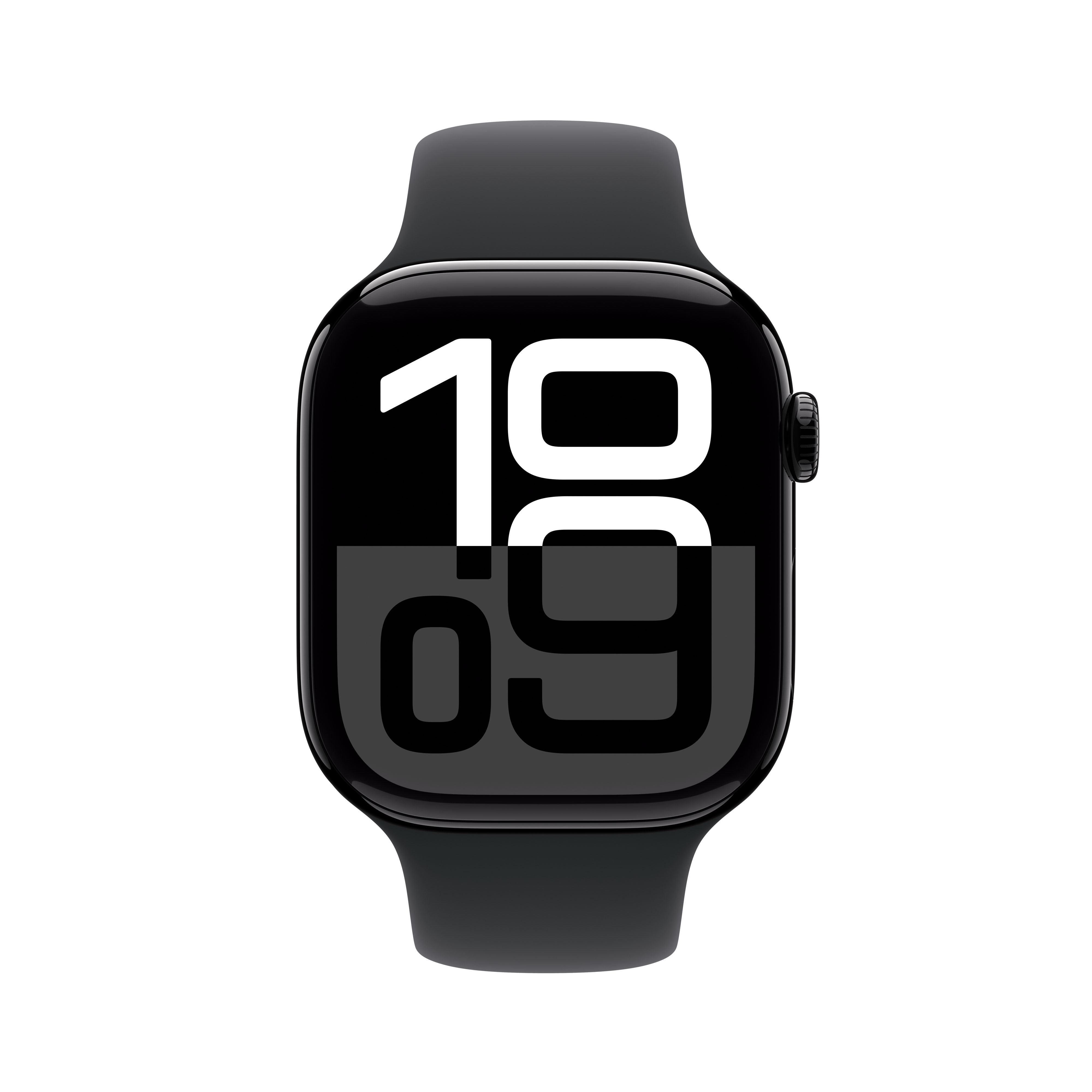 Apple Watch Series 10 GPS, 46mm, Jet Black Aluminum Case with Black Sport Band, S/M