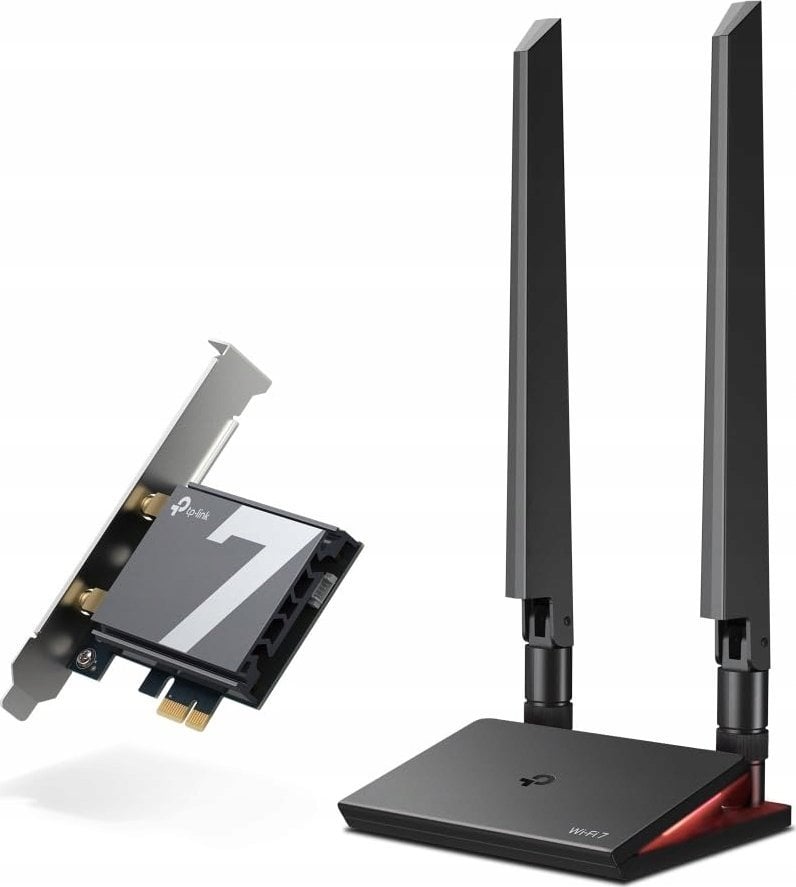 Адаптер Wi-Fi PCIe TP-Link Archer BE9300, Wi-Fi 7 трибенд, Блутут 5.4, црн