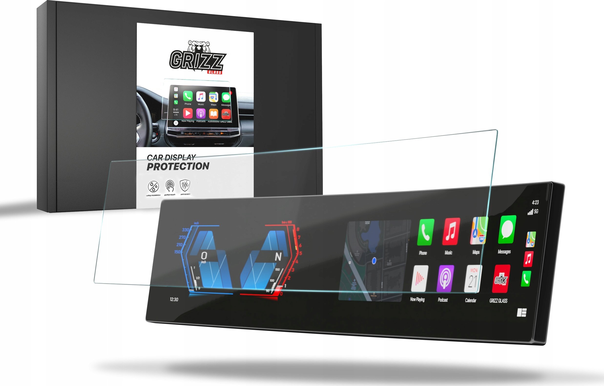 Film keramik ekrani GRIZZ për BMW 4 Coupe G22 2023-2025, mbrojtës display, transparent