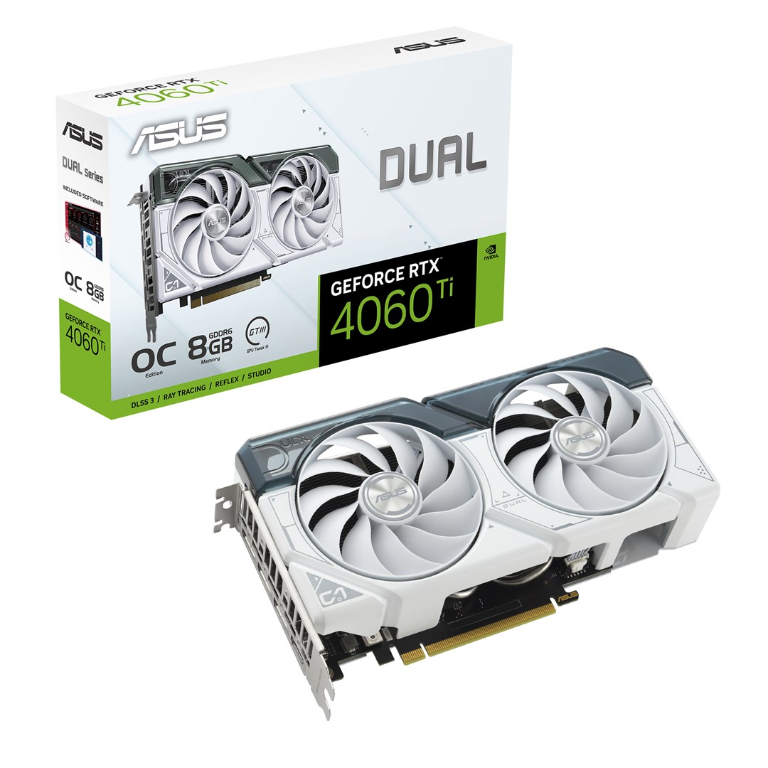 Kartelë grafike ASUS Dual -RTX4060TI-O8G-WHITE NVIDIA GeForce RTX 4060 Ti 8 GB GDDR6