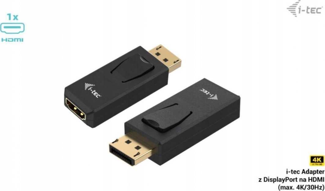 Adaptor DisplayPort në HDMI I-TEC Passive, 4K 30Hz, i zi
