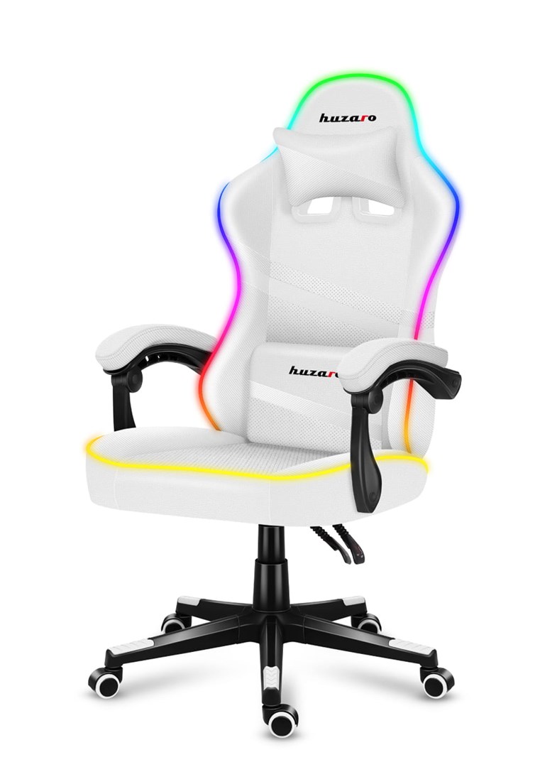 Karrige lojërash Huzaro Force 4.4 RGB, 130kg, e bardhë