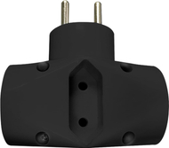 Ndarës elektrik 2x2P+Z 1x2P, i zi