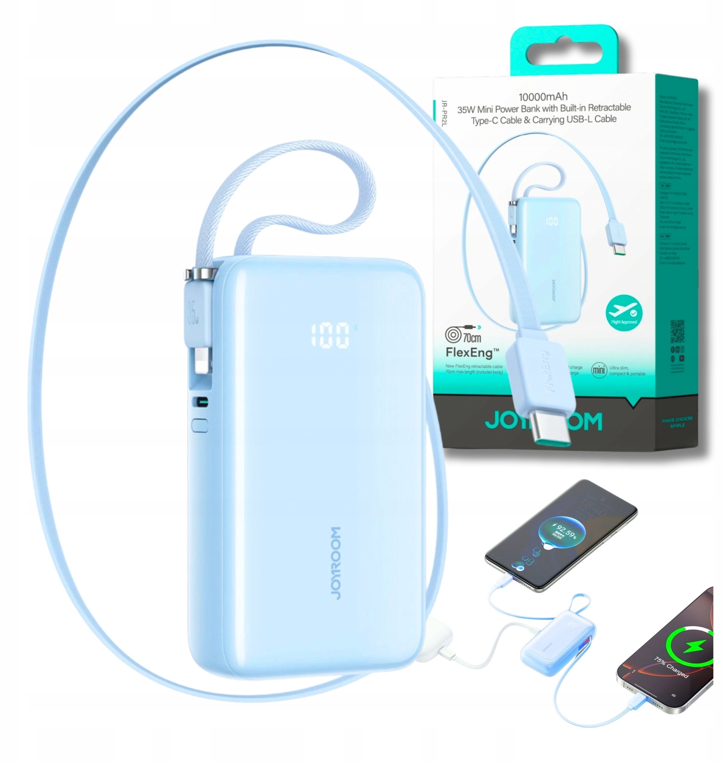 Power bank Joyroom JR-PR2L, 10000mAh, 35W, blu