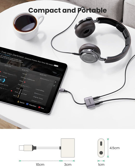 UGREEN USB-C адаптер за слушалки - приклучок + напојување