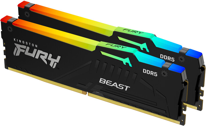 Module të memories Kingston Fury Beast RGB 32GB (2x16GB) DDR5 4800 CL38