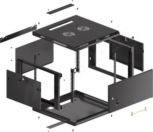 Ѕиден кабинет Lanberg WF01-6606-00B, 19\", 6U, црн
