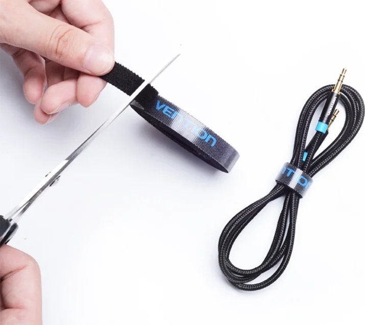 Shirit lidhës kabllosh Vention Velcro, 1m, i zi