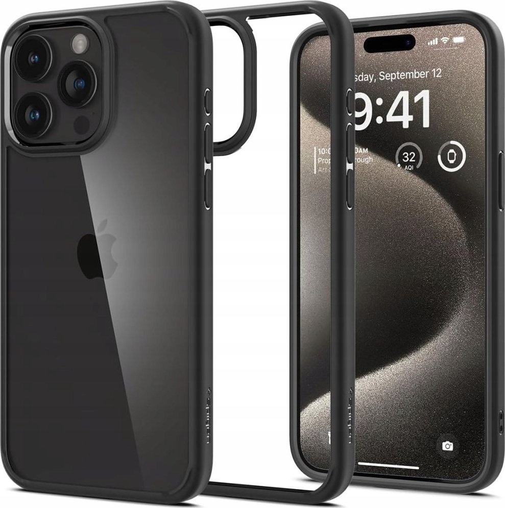 Kapotë mbrojtëse Spigen Ultra Hybrid, për iPhone 16 Pro, Matte Black, e zezë mat