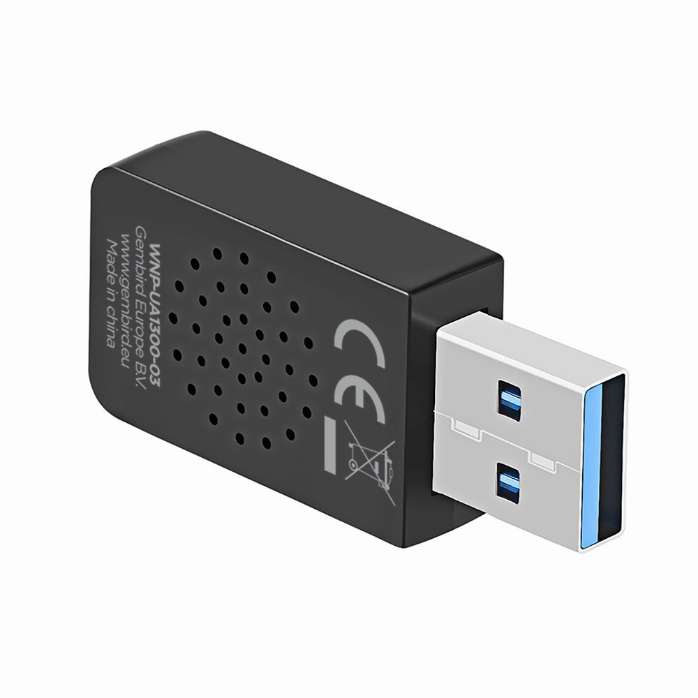 Përshtatës Wi-Fi Gembird WNP-UA1300-03, USB 3.0, AC1300, i zi