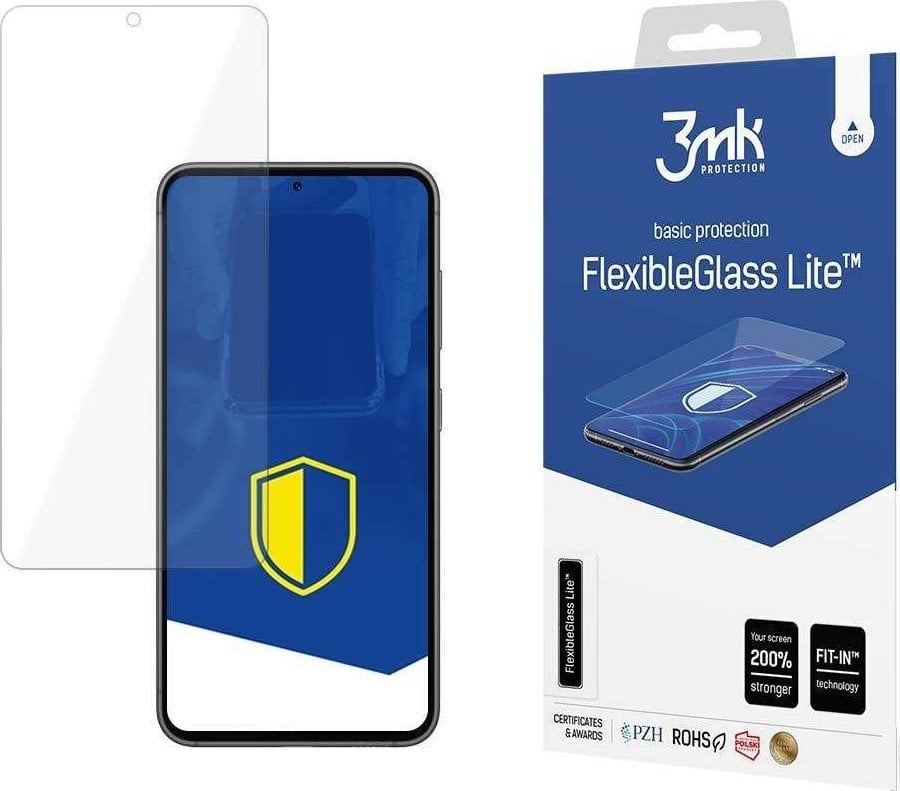 Mbrojtës ekrani 3MK FlexibleGlass Lite për Samsung Galaxy S23 Plus, xham hibrid, ultra i hollë, transparent