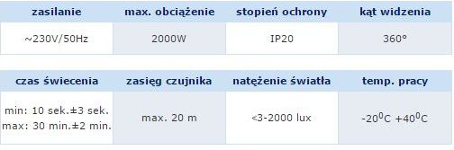 Senzor lëvizje Orno OR-CR-224, 2000W, 360°, i bardhë