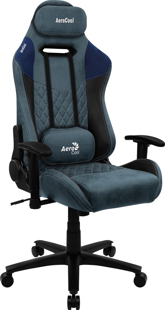 Karrige lojërash Aerocool DUKE AeroSuede, 56cm, 150kg, e zezë/e kaltër