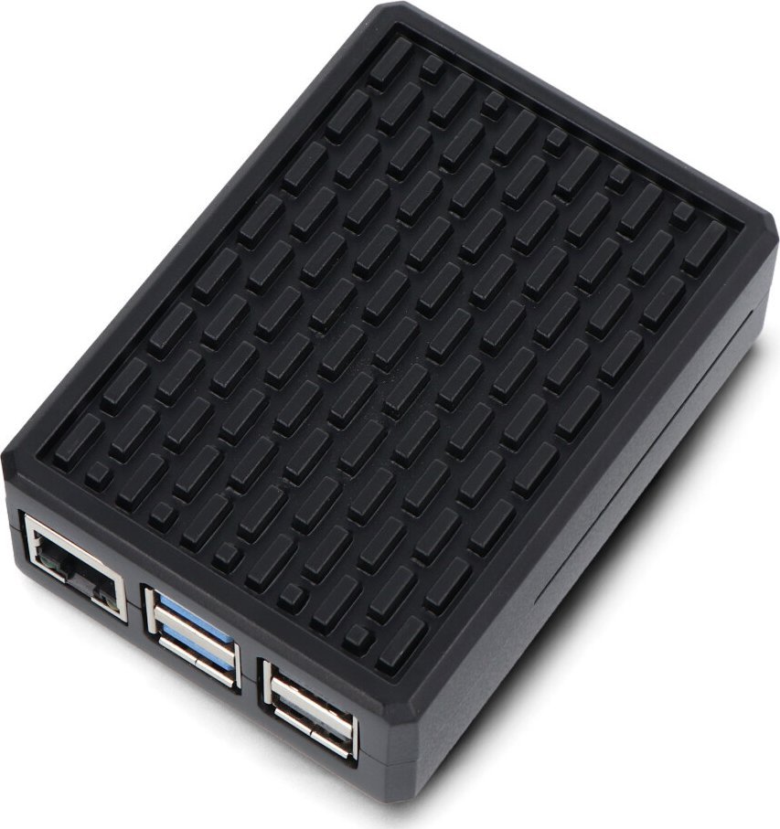 Kuti aluminiumi Waveshare për Raspberry Pi 5, dizajn kompakt, disipim i nxehtësisë, e zezë