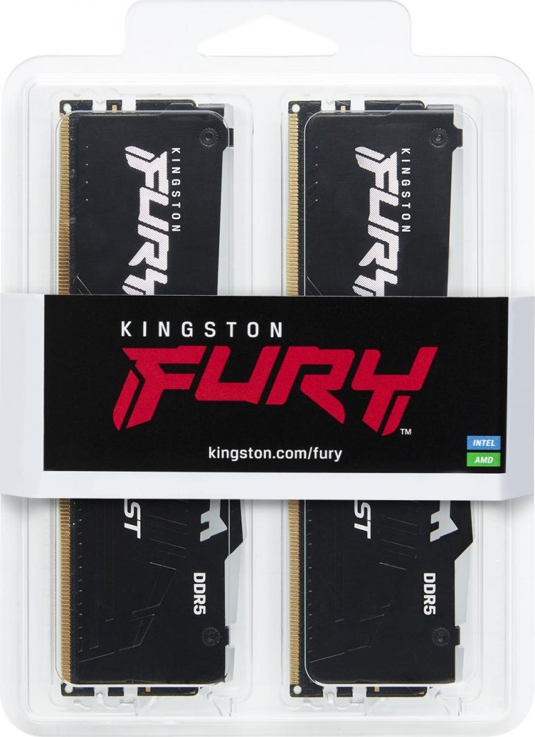 Memorie Kingston Fury Beast RGB, DDR5, 16 GB, 5200 MHz, CL36, KF552C36BBEAK2-16