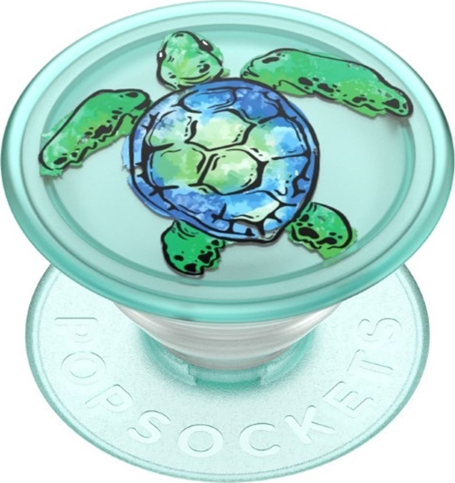 Mbajtëse telefoni Popsockets PopGrip Swappable Tortuga, universale, e gjelbër