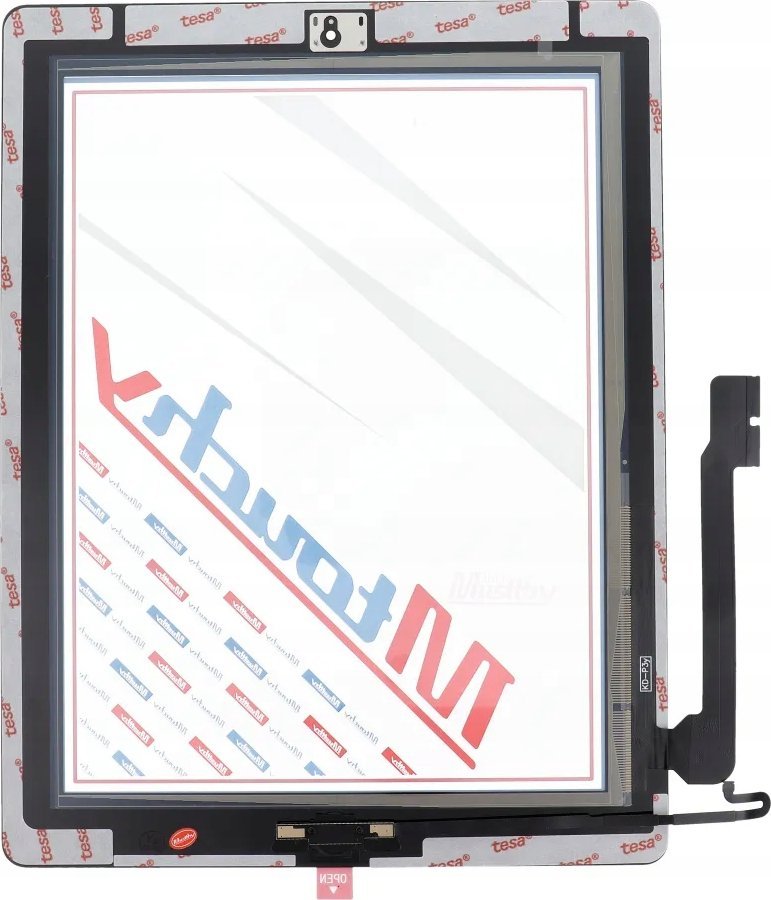 Set pjesë këmbimi MUSTTBY për iPad 4, touch screen me buton Home, sticker i pasëm, i zi