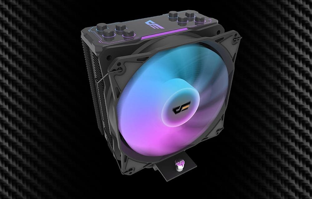 Ftohës procesori DarkFlash Z4 Pro Mist, 200W TDP, 120mm PWM ARGB, i zi, set 2 copë