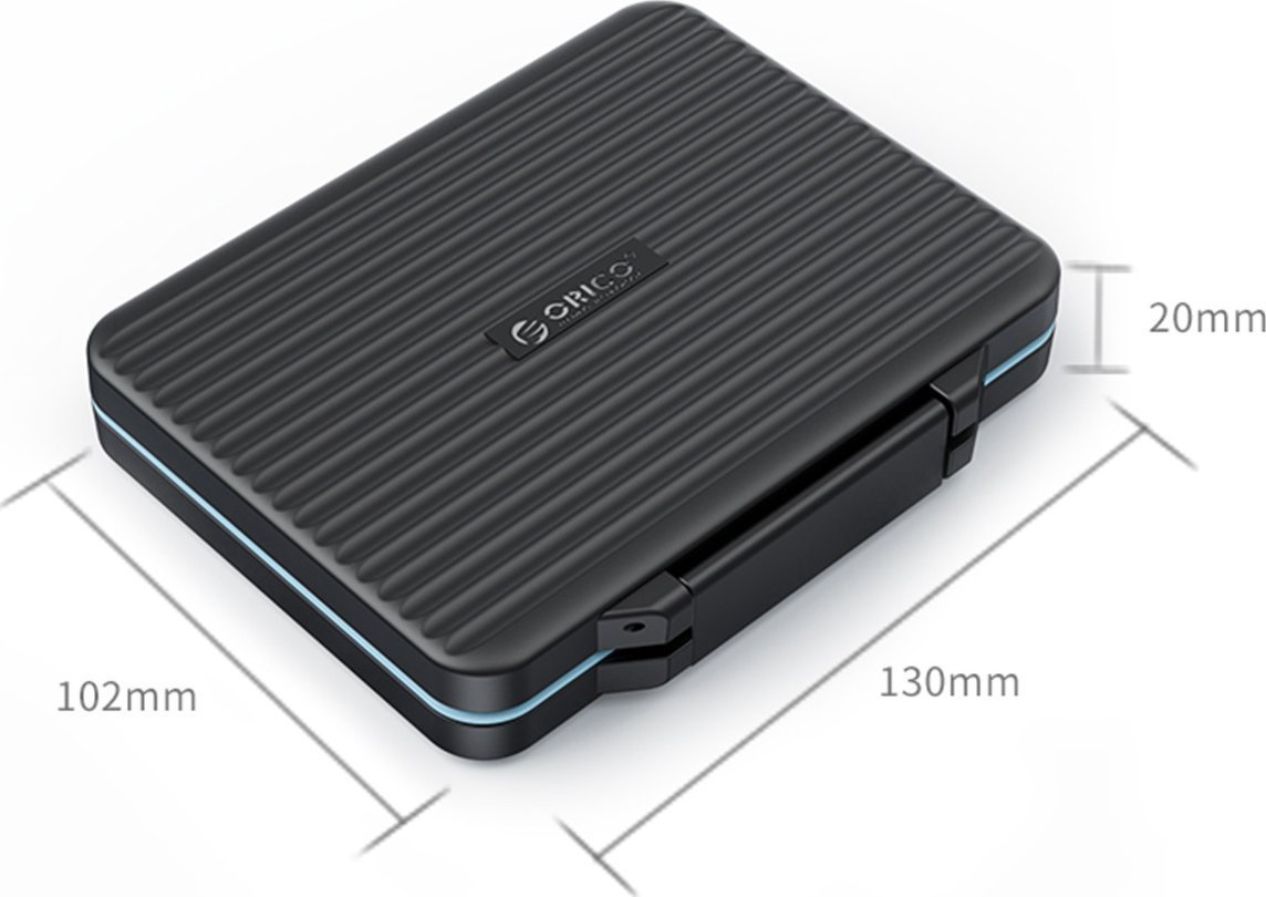 Kuti mbajtëse për kartela memorie Orico PHCD-4, 8 SD, 4 CF, e zezë