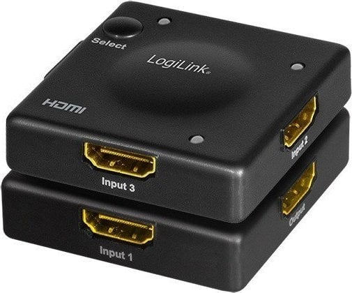 Nделач HDMI LogiLink 3x1, Full HD 1080p 60Hz, Мини, црна