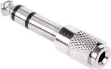 Adapter audio jack 6.3mm në 3.5mm stereo, metalik, argjendtë