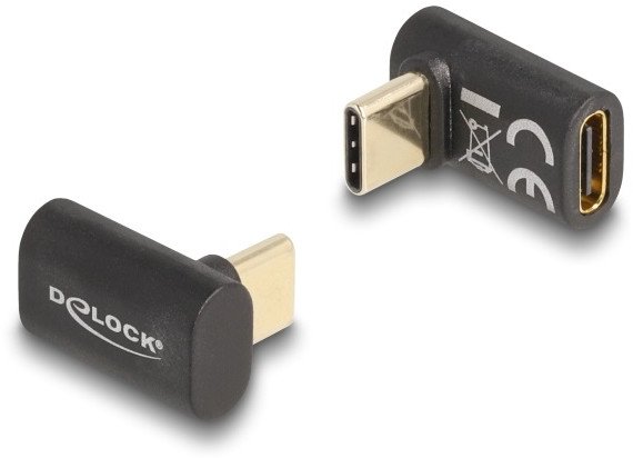 Adapter USB DELOCK USB C male to female, 40Gbps, 8K 60Hz, gri