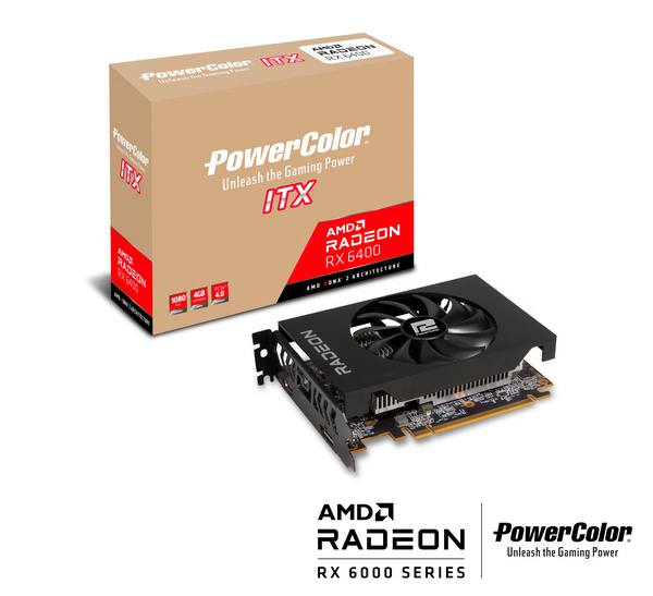 Kartelë grafike PowerColor AMD Radeon RX 6400 ITX, 4GB GDDR6
