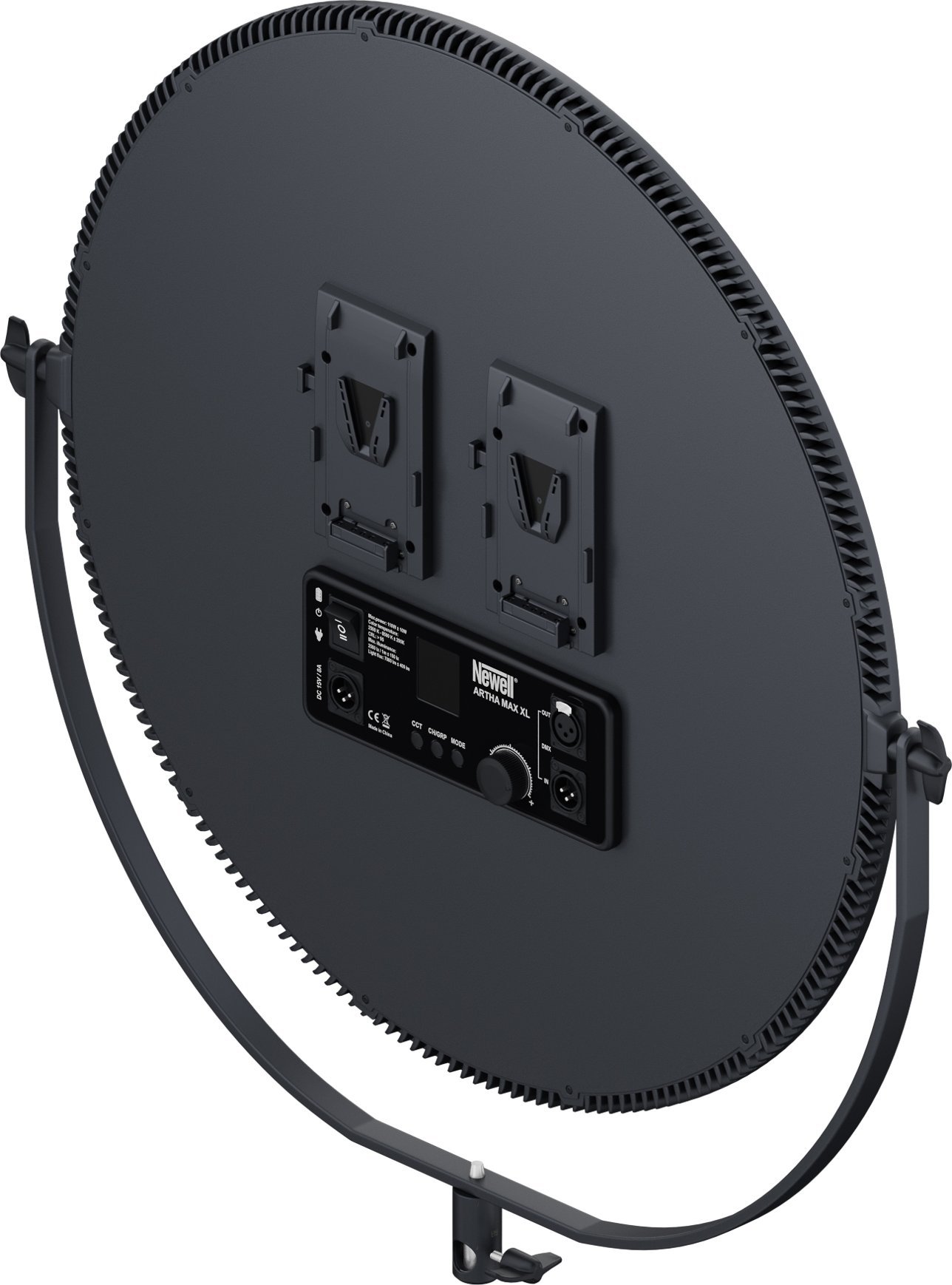 Llambë LED rrethore Newell Air Artha Max XL, dritë e vazhdueshme, temperaturë ngjyre e rregullueshme, e zezë